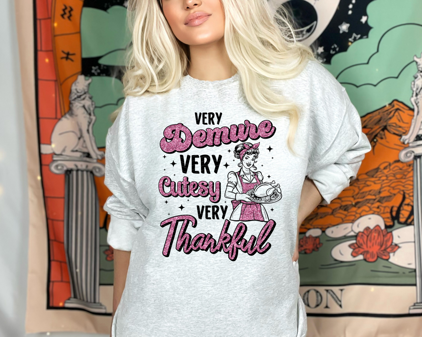 Very Demure Very Cutesy Very Thankful Pink