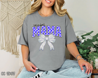 Volleyball Mama Checkered Bow