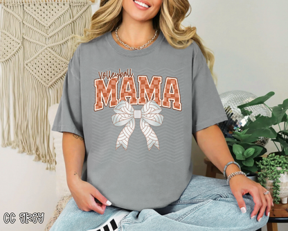 Volleyball Mama Checkered Bow