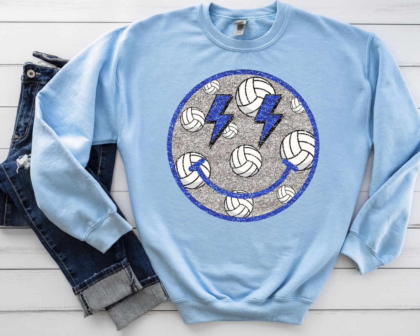 Volleyball Smiley (Solid/Glitter)