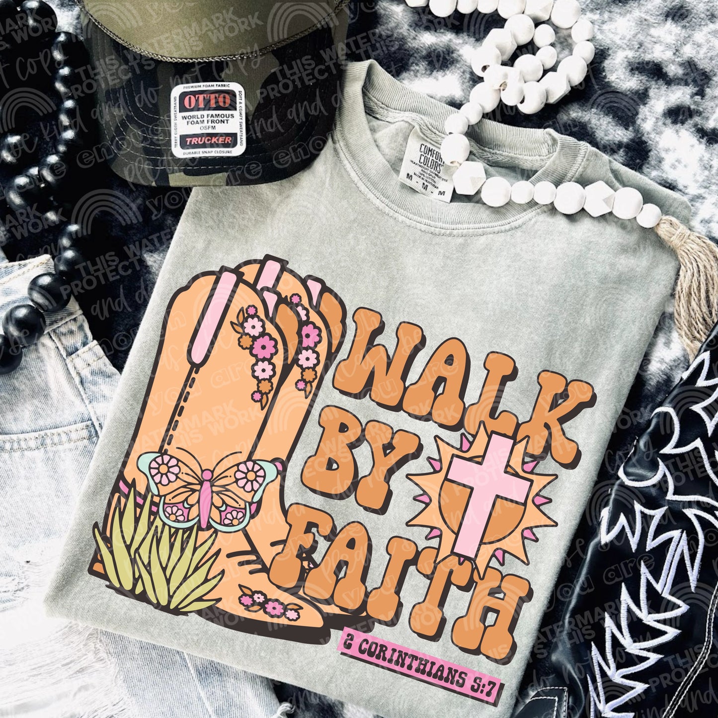 Walk By Faith Boots DTF TRANSFER