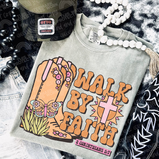 Walk By Faith Boots DTF TRANSFER