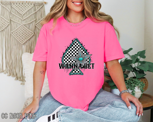 Wanna Bet Checkered Spade DTF TRANSFER