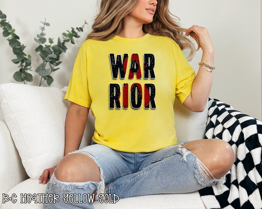 Warrior Dark Red Ribbon DTF TRANSFER