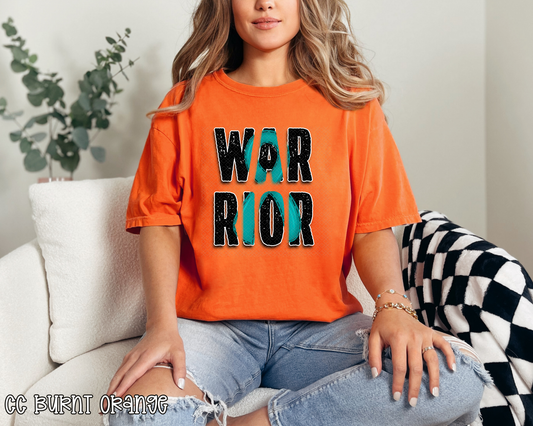Warrior Teal Ribbon DTF TRANSFER