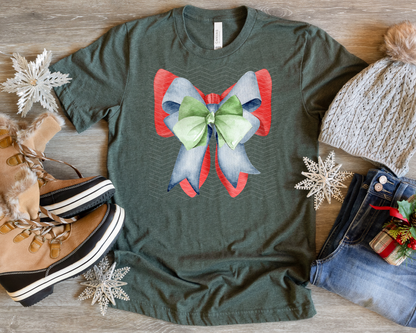 Watercolor Christmas Bow DTF TRANSFER