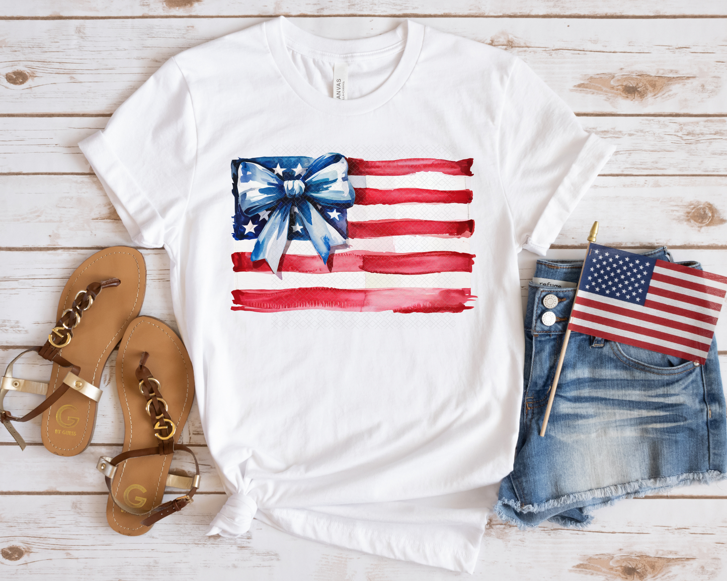 Watercolor USA Flag DTF TRANSFER