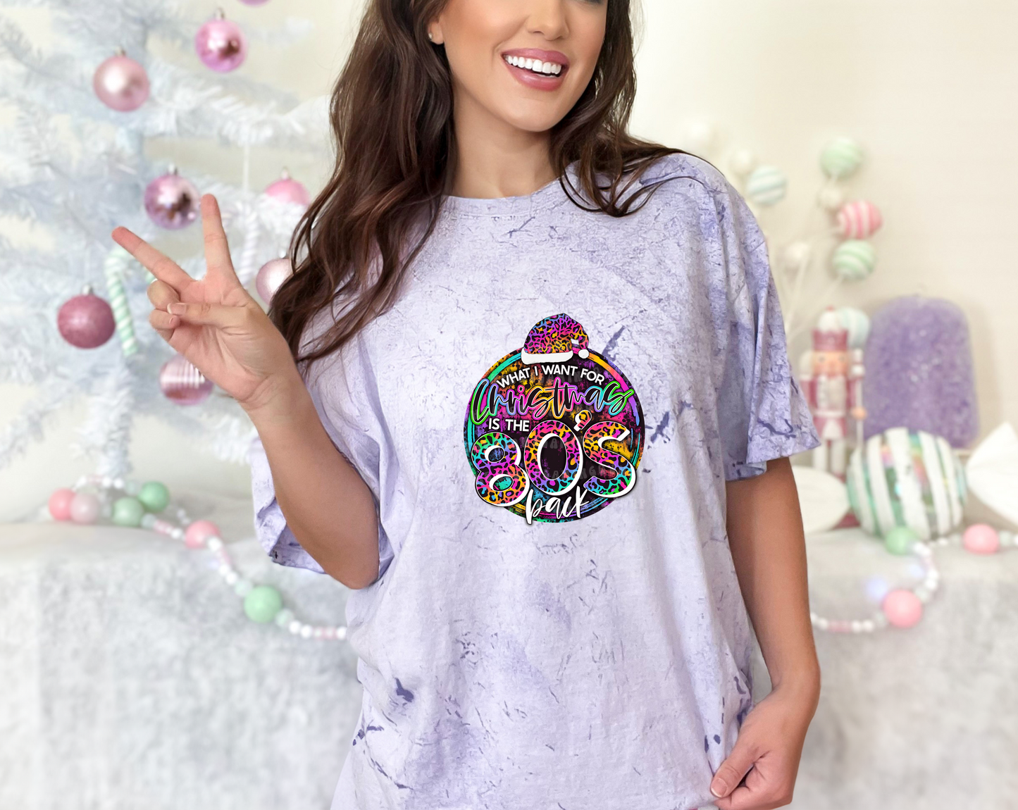 What I Want For Christmas Is The 80's Back Rainbow Leopard DTF TRANSFER