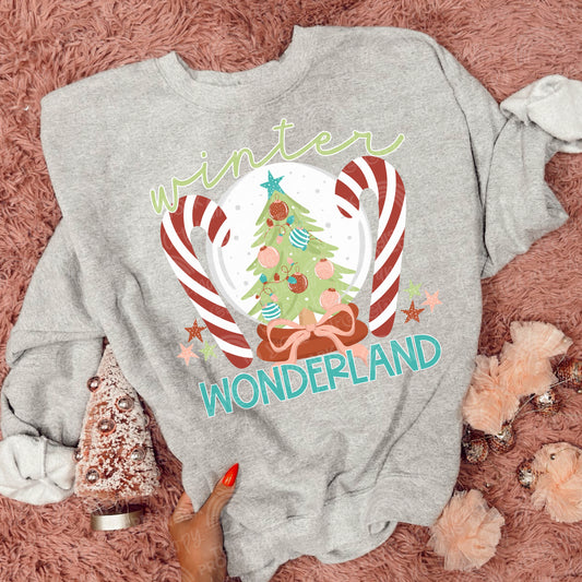 Winter Wonderland Snowglobe & Candy Canes DTF TRANSFER