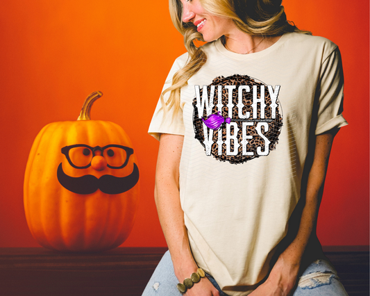Witchy Vibes Broomstick Leopard DTF TRANSFER