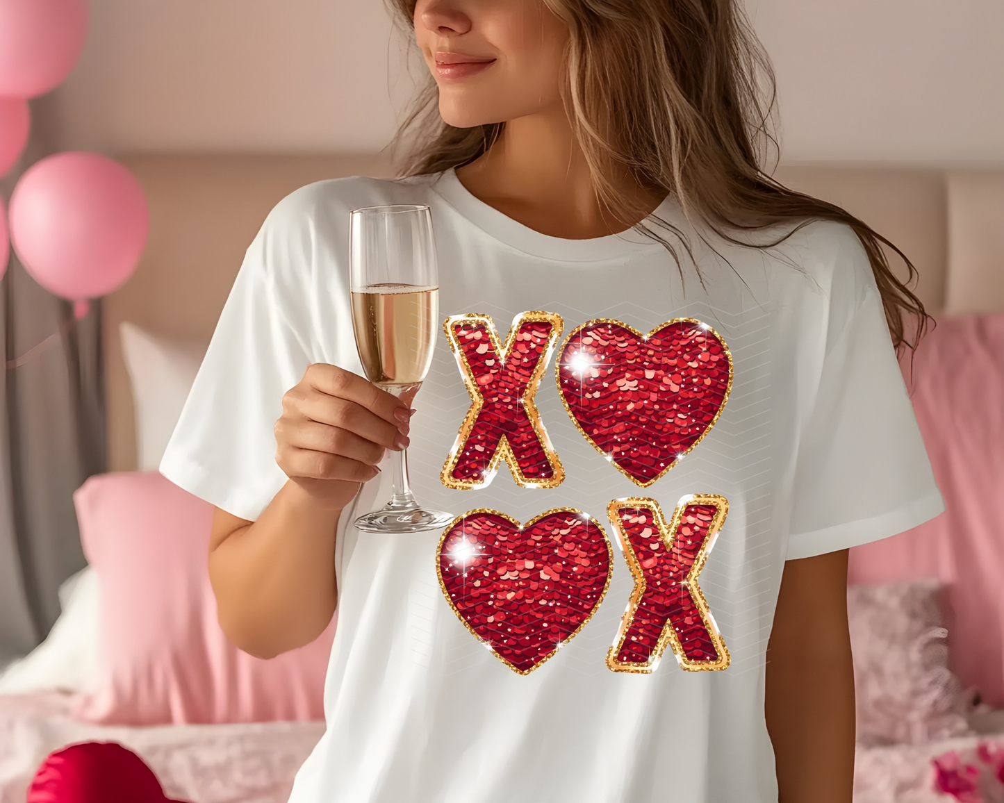 XOXO Faux Sequin DTF TRANSFER