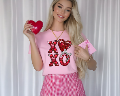 XOXO Glitter Red Hearts