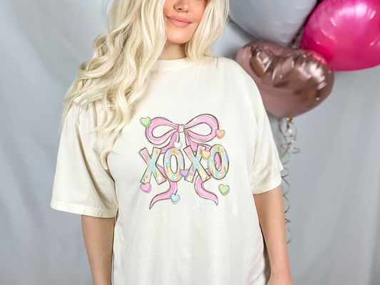 XOXO Hand Drawn Bow DTF TRANSFER