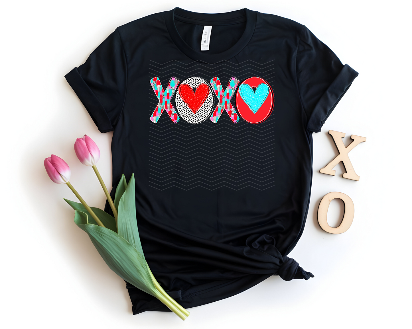 XOXO Hearts Poppy DTF TRANSFER