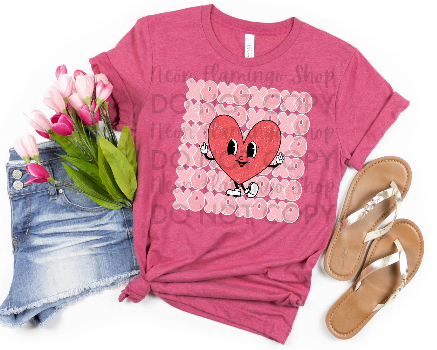 XOXO Love Heart Cartoon