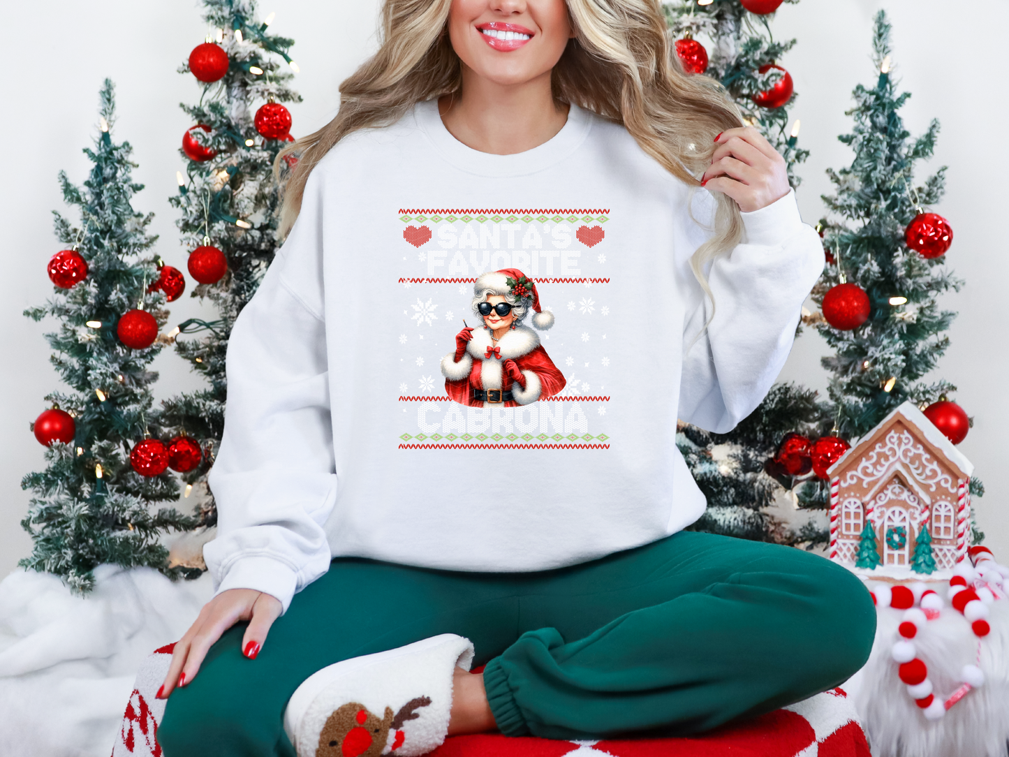 Santas Favorite Cabrona White DTF TRANSFER