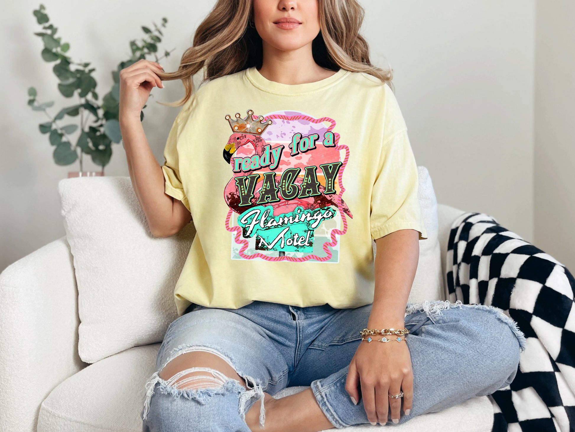 Ready for a Vacay Flamingo Motel DTF TRANSFER