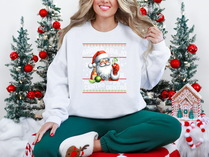 Arriba Abajo Al Centro Pa Dentro Santa White DTF TRANSFER
