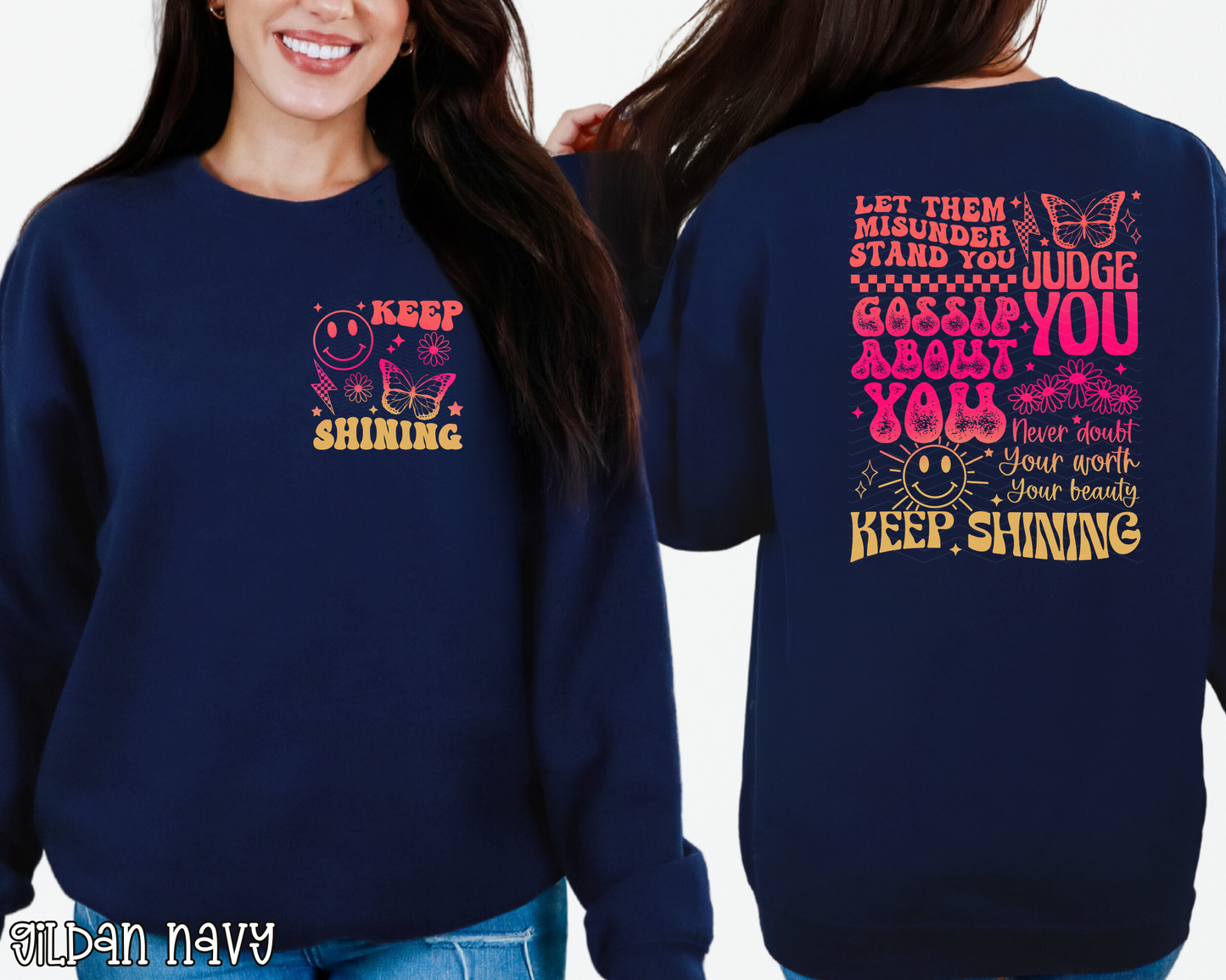 Keep Shining Back Pocket Gradient DTF TRANSFER