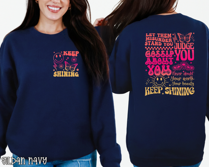 Keep Shining Back Pocket Gradient DTF TRANSFER