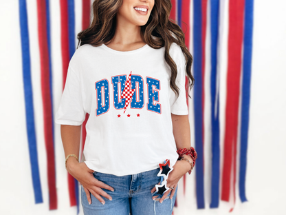 Dude Lightning Varsity DTF TRANSFER