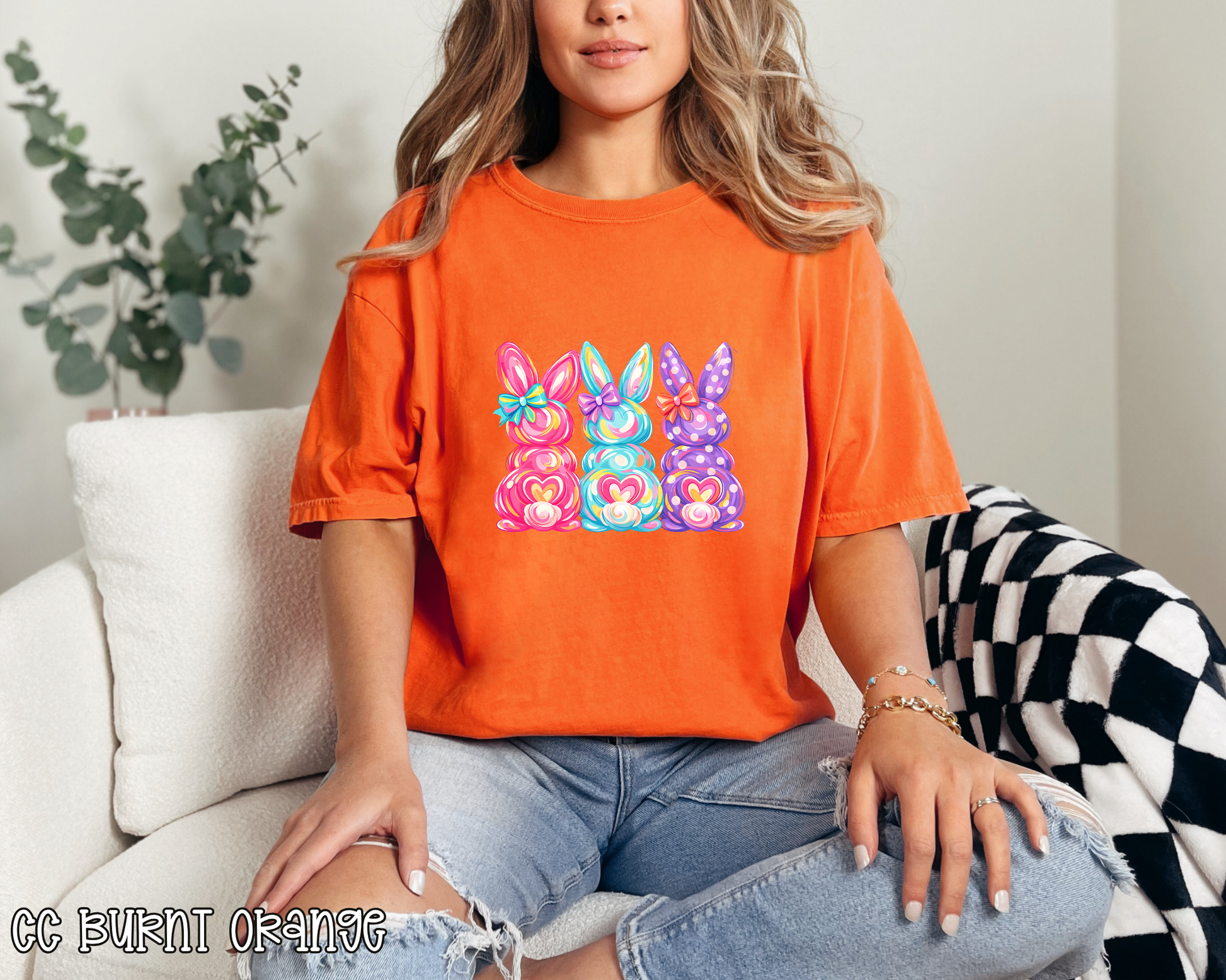 Watercolor Easter Bunny Trio DTF TRANSFER