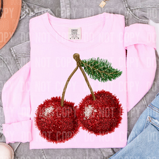 CHERRY FAUX YARN DTF TRANSFER
