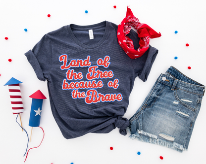 Land of The Free Because of The Brave RWB DTF TRANSFER