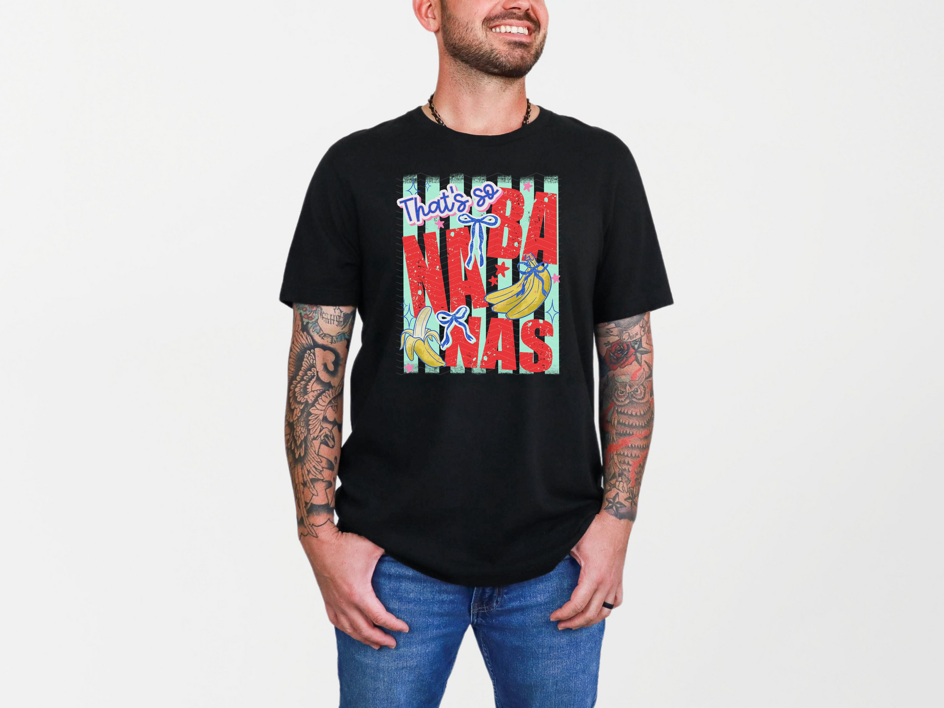 That's So Bananas Mint Stripes DTF TRANSFER