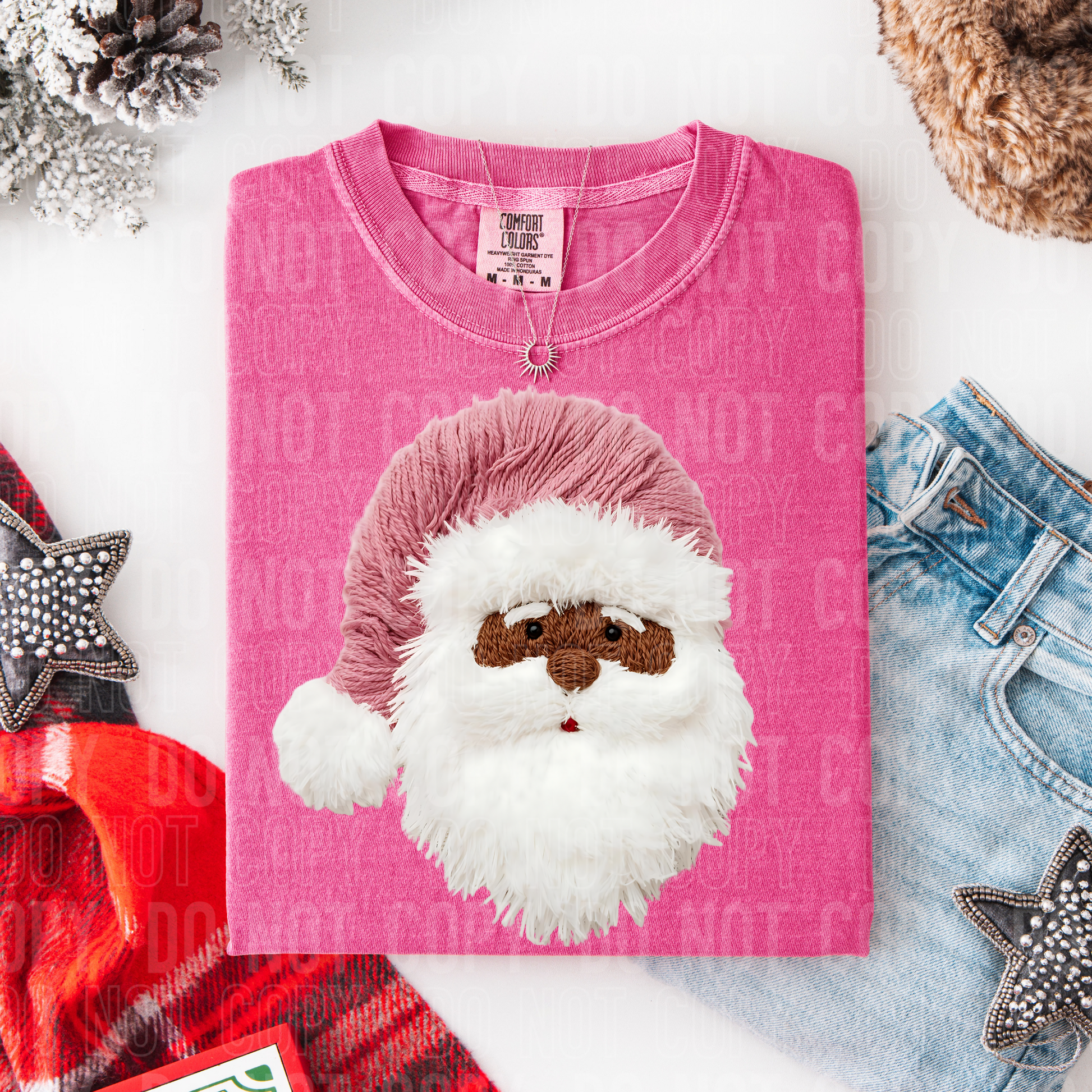 PINK SANTA YARN DTF TRANSFER