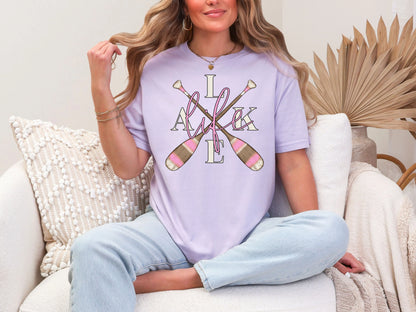Lake Life Paddles Pink DTF TRANSFER