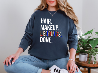 Hair Makeup Leggings Done Leopard Patriotic DTF TRANSFER