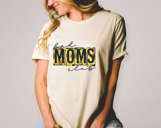 bad moms club grunge sunflower DTF TRANSFER