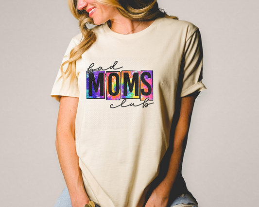 bad moms club grunge tie dye DTF TRANSFER