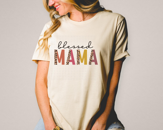 blessed mama half leopard DTF TRANSFER