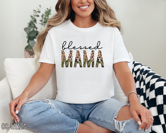 blessed mama leopard camo DTF TRANSFER