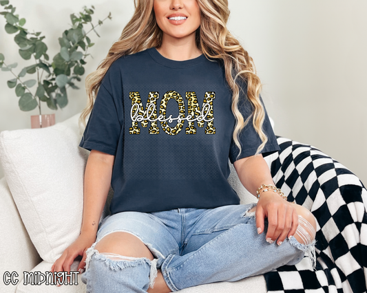 blessed mom leopard DTF TRANSFER