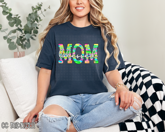 blessed mom neon DTF TRANSFER