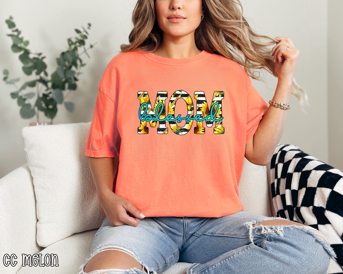 blessed mom sunflower DTF TRANSFER