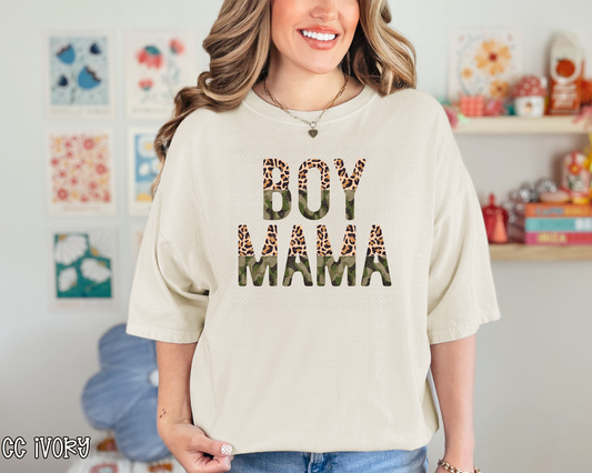 boy mama leopard camo DTF TRANSFER