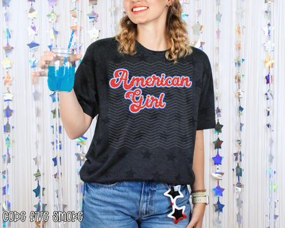 American Girl RWB DTF TRANSFER
