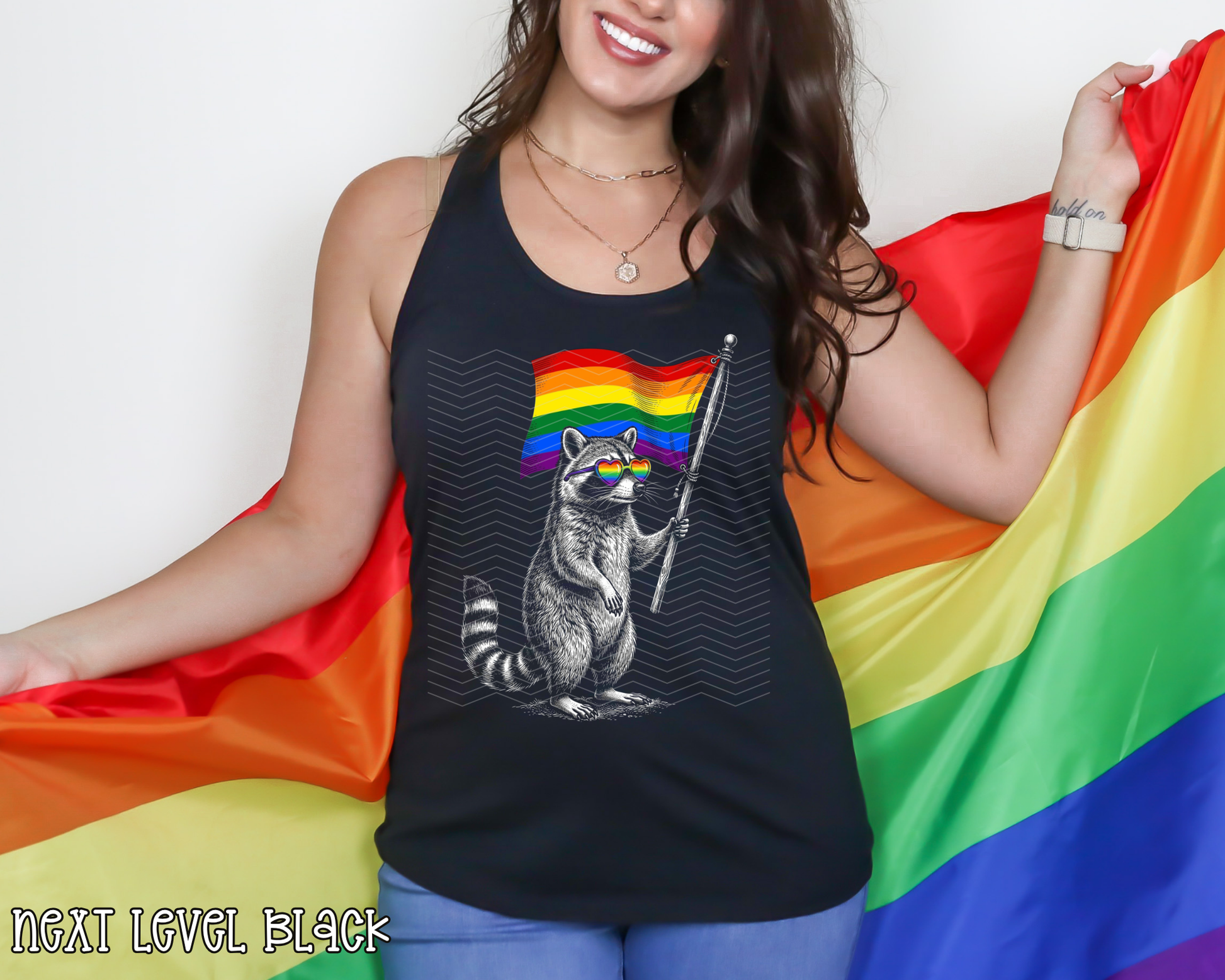 Pride Raccoon Halftone DTF TRANSFER