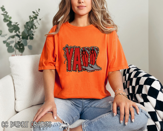 Y'all Red Leopard DTF TRANSFER