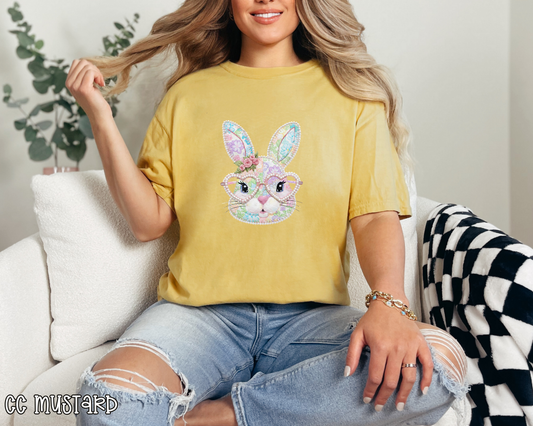 Bunny Patchwork & Pearls DTF TRANSFER