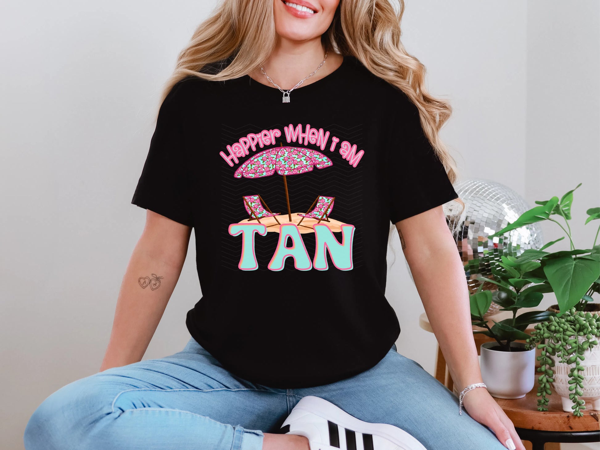 Happier When I am Tan DTF TRANSFER