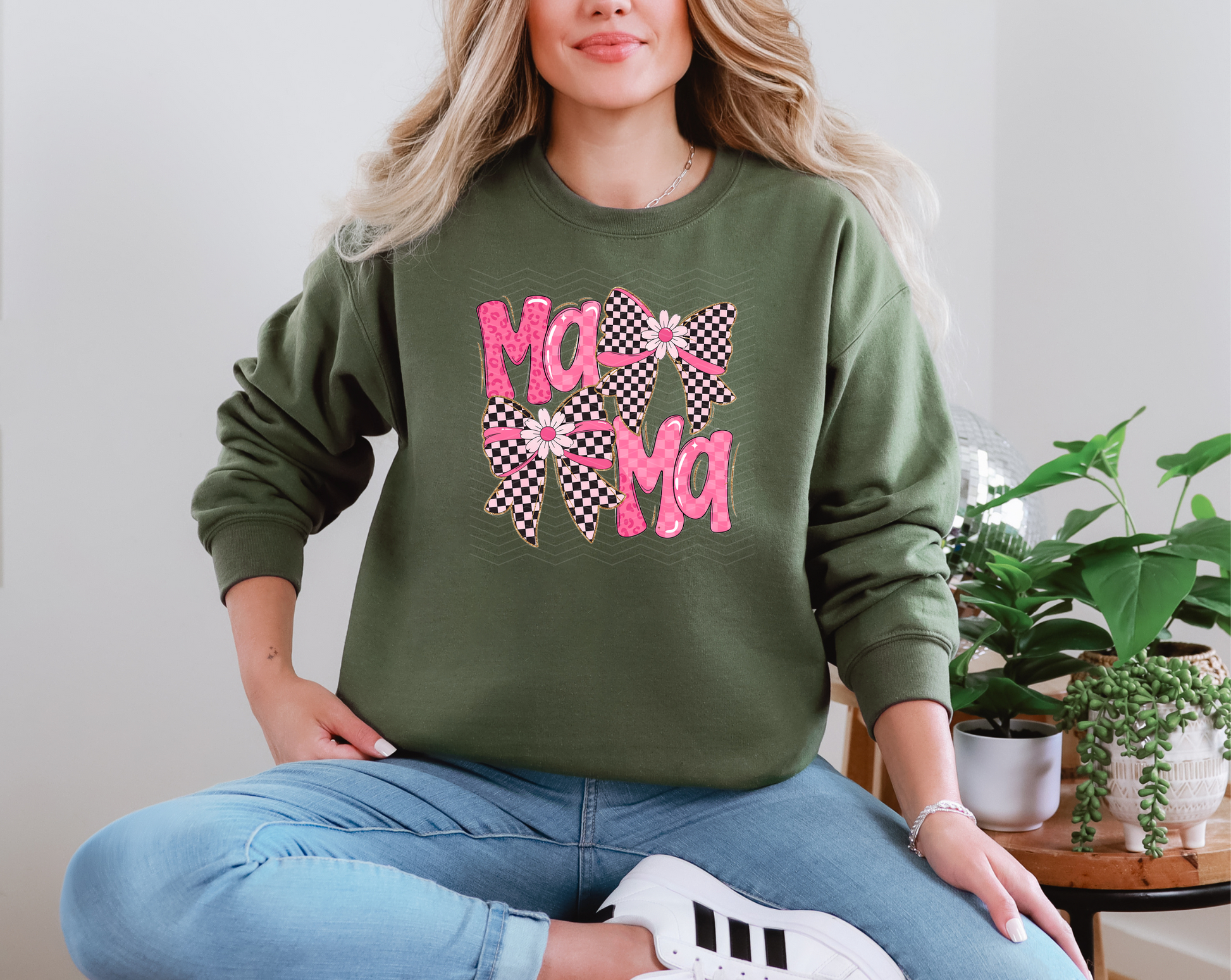 Preppy Mama Pink Bows DTF TRANSFER