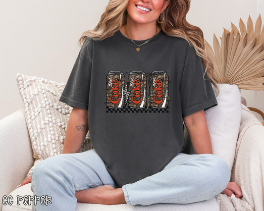 Diet Coke Trio Camo Checkered DTF TRANSFER