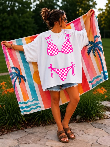 Swim Bottoms & Top Checkered DTF TRANSFER