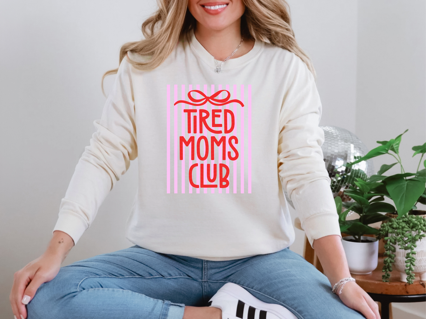 Tired Moms Club Stripes DTF TRANSFER
