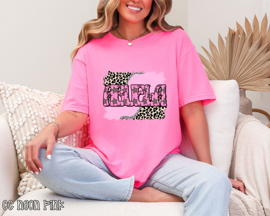 Abuela Pink Leopard Stars DTF TRANSFER